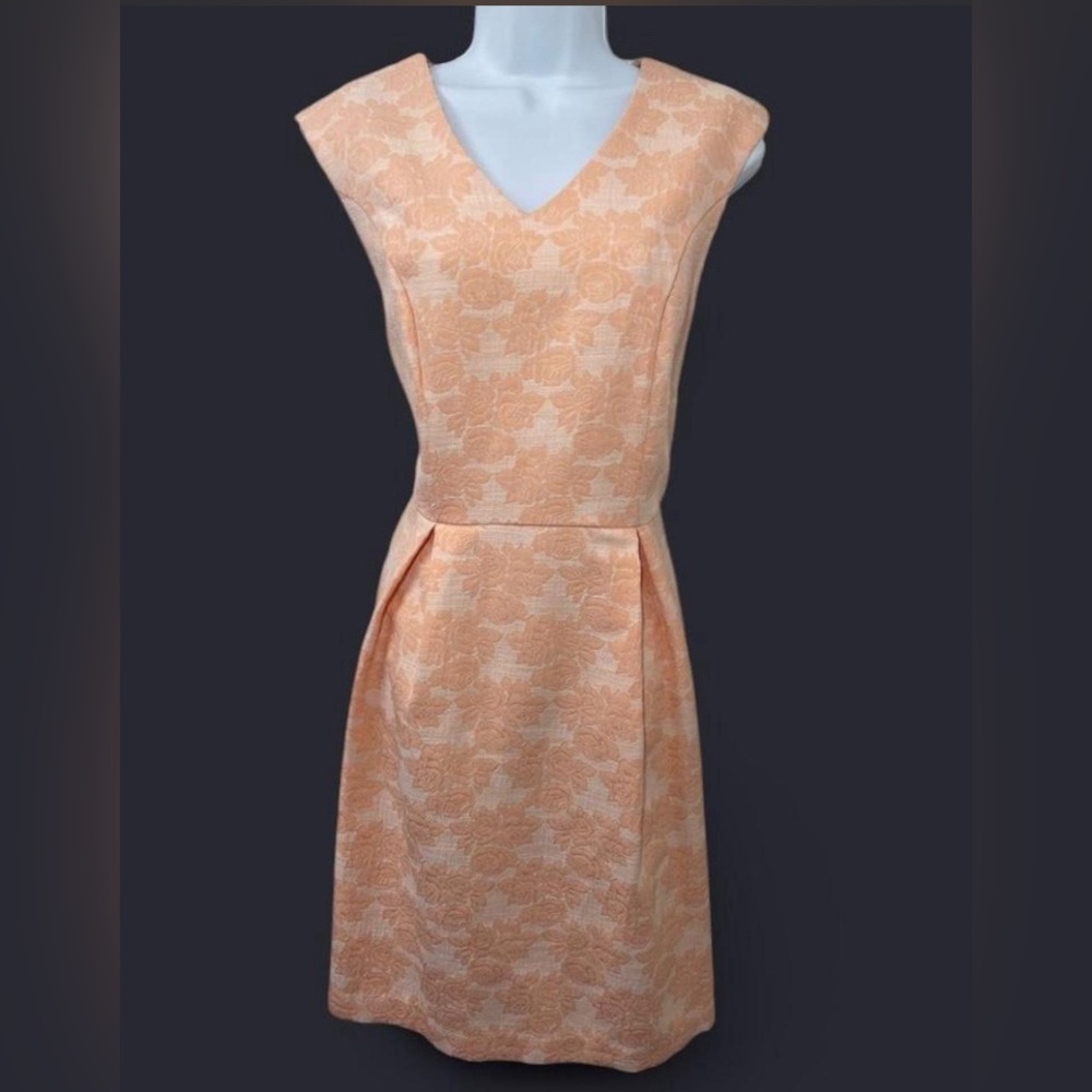 Sandra Darren Peach Brocade Dress-Size 10